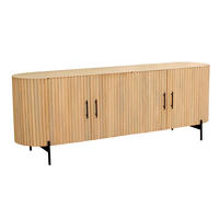 SIDEBOARD  190/76/45 cm  - Schwarz/Naturfarben, Design, Holz/Metall (190/76/45cm) - MID.YOU