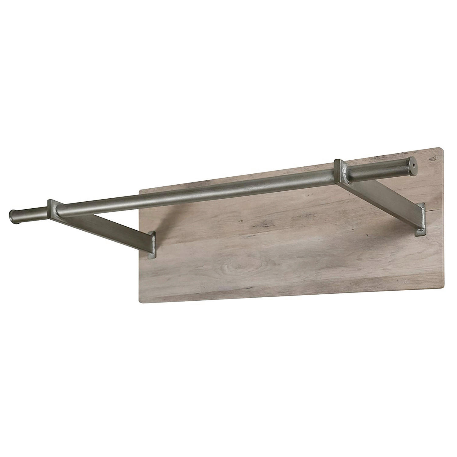 WANDGARDEROBE  in Silberfarben, Eichefarben  - Eichefarben/Silberfarben, Design, Holzwerkstoff/Metall (85/25/30cm) - Livetastic