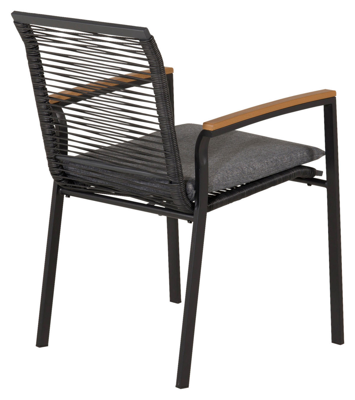UTESTOLAR SET i metall svart  - svart/akaciefärgad, Klassisk, metall/trä (57/83,5/63,5cm) - Gardenson