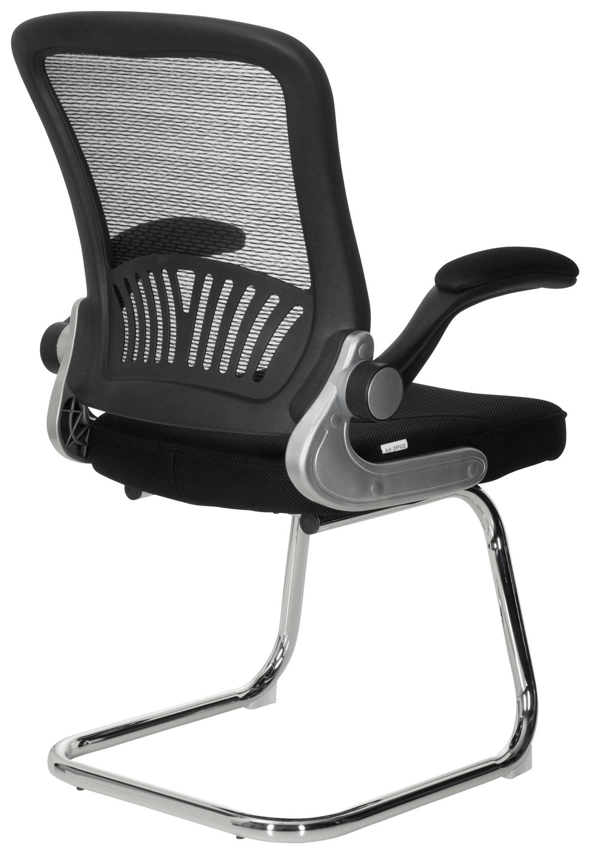 BESÖKSSTOL  i nätklädsel, flatväv svart  - kromfärg/svart, Modern, metall/textil (64/103/64cm) - MID.YOU
