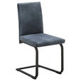 SCHWINGSTUHL  in Stahl Mikrofaser  - Anthrazit/Schwarz, KONVENTIONELL, Textil/Metall (43/91/55cm) - Cantus