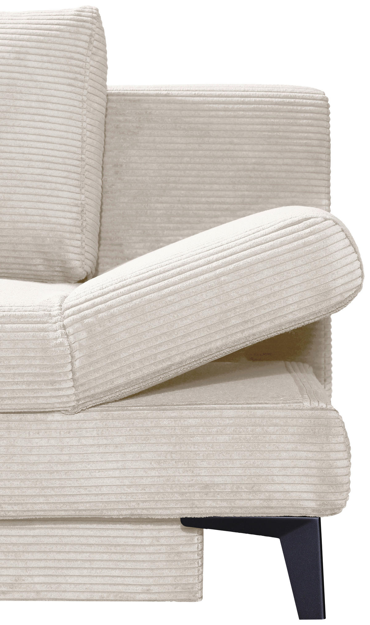 SCHLAFSOFA Cord Beige  inkl. Bettkasten, Schlaffunktion, Armteilverstellung  - Beige/Schwarz, Design, Textil/Metall (200/85/90cm) - Novel