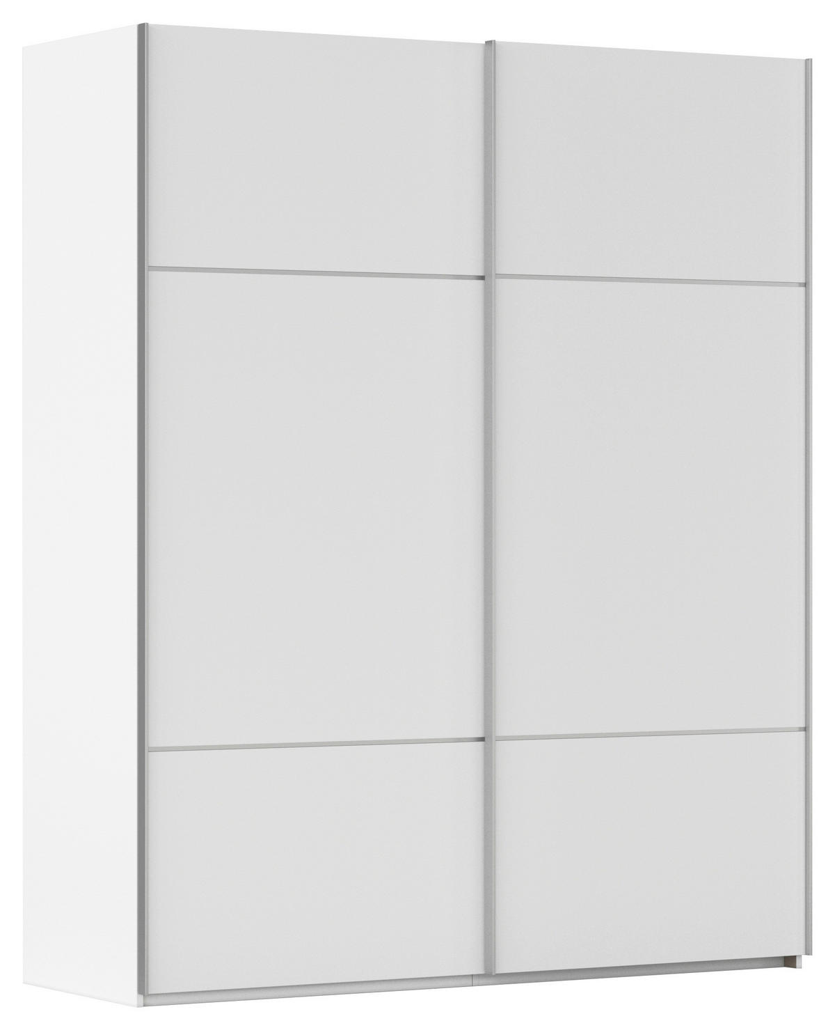 SCHWEBETÜRENSCHRANK 162/223/68 cm 2-türig Weiß  - Alufarben/Weiß, KONVENTIONELL, Holzwerkstoff/Metall (162/223/68cm) - Novel