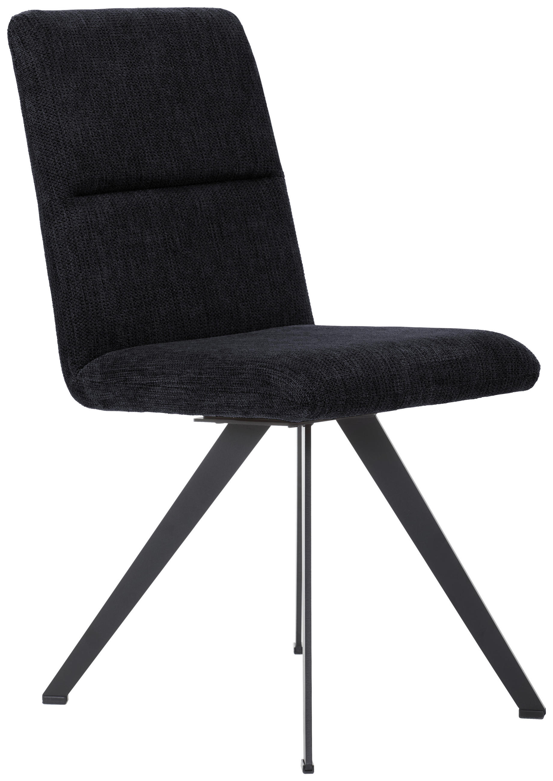 STUHL Webstoff Schwarz  - Schwarz, Design, Textil/Metall (46/91/61cm) - Novel
