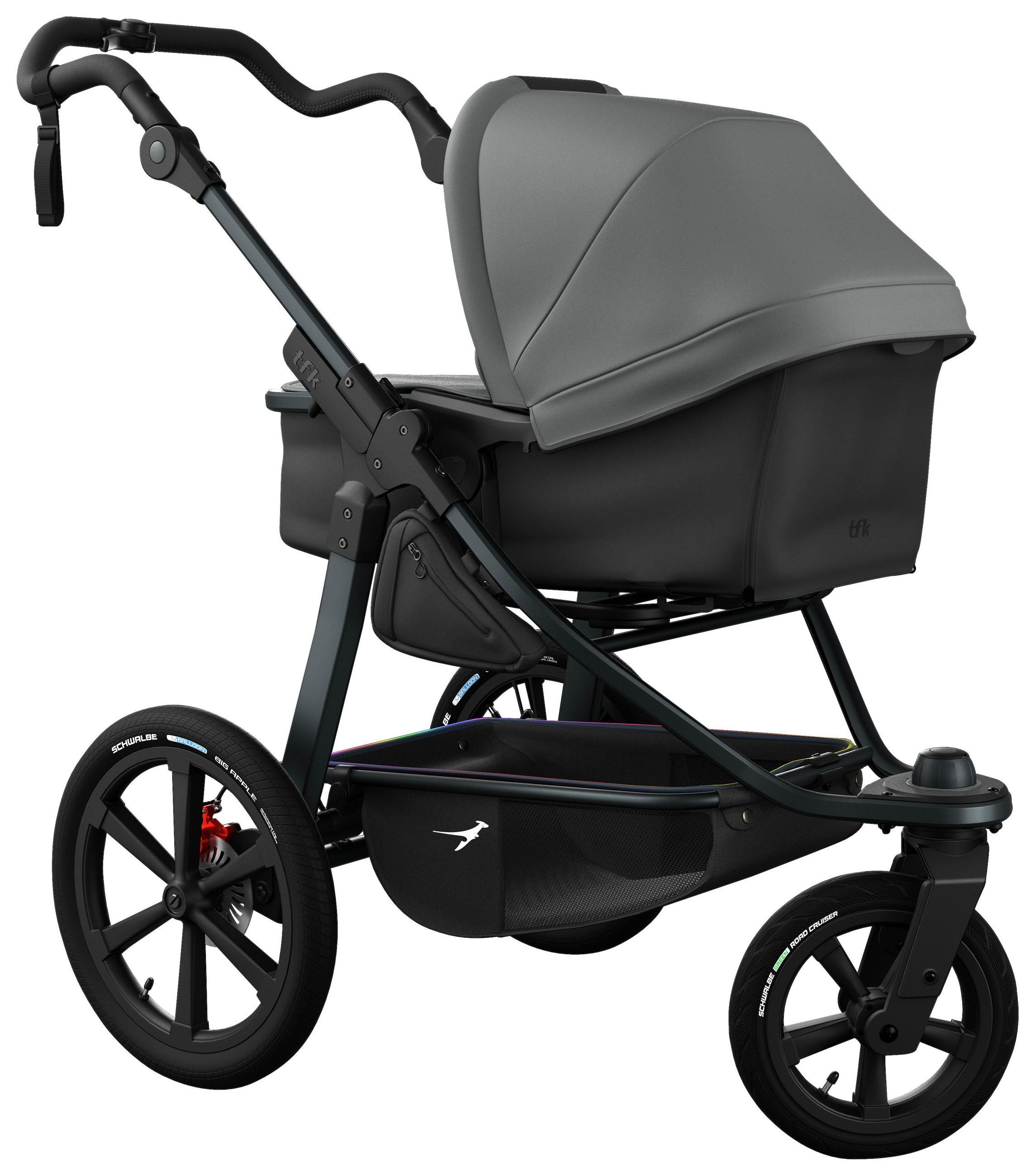 KOMBIKINDERWAGEN TFK Pro  - Anthrazit/Olivgrün, Basics, Textil/Metall (66/118/110cm) - TFK