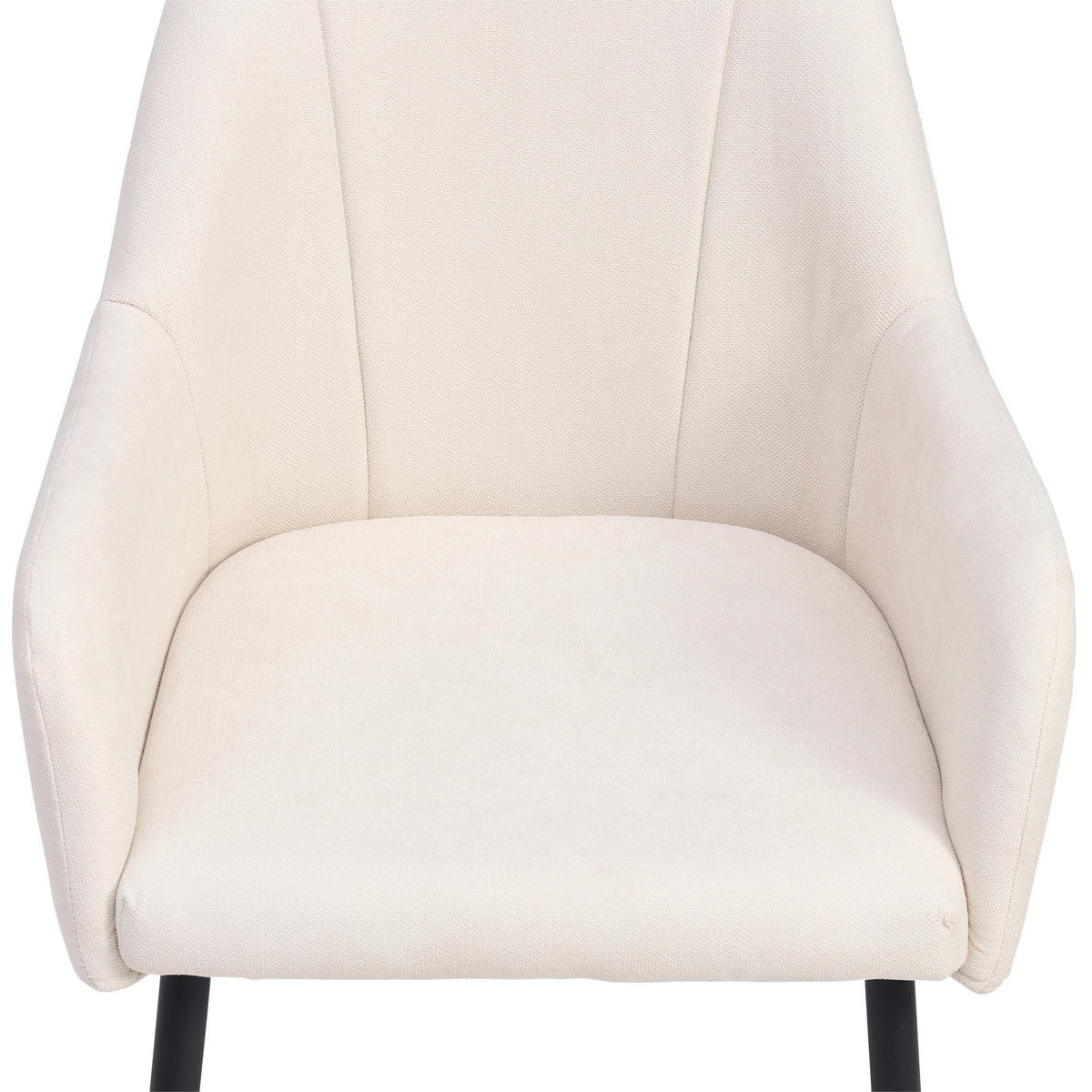 ARMLEHNSTUHL  in Eisen Webstoff  - Beige/Schwarz, LIFESTYLE, Textil/Metall (58/86/61cm) - MID.YOU