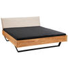 BALKENBETT 200/200 cm,  in Beige, Wildeiche, gepolstertes Kopfteil,  - Wildeiche/Beige, Natur, Holz/Textil (200/200cm) - Linea Natura