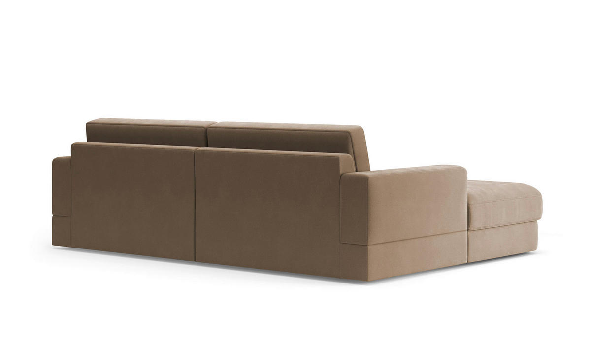 ECKSOFA Mikrofaser Braun  - Schwarz/Braun, Modern, Kunststoff/Textil (196/264cm) - Sit & More
