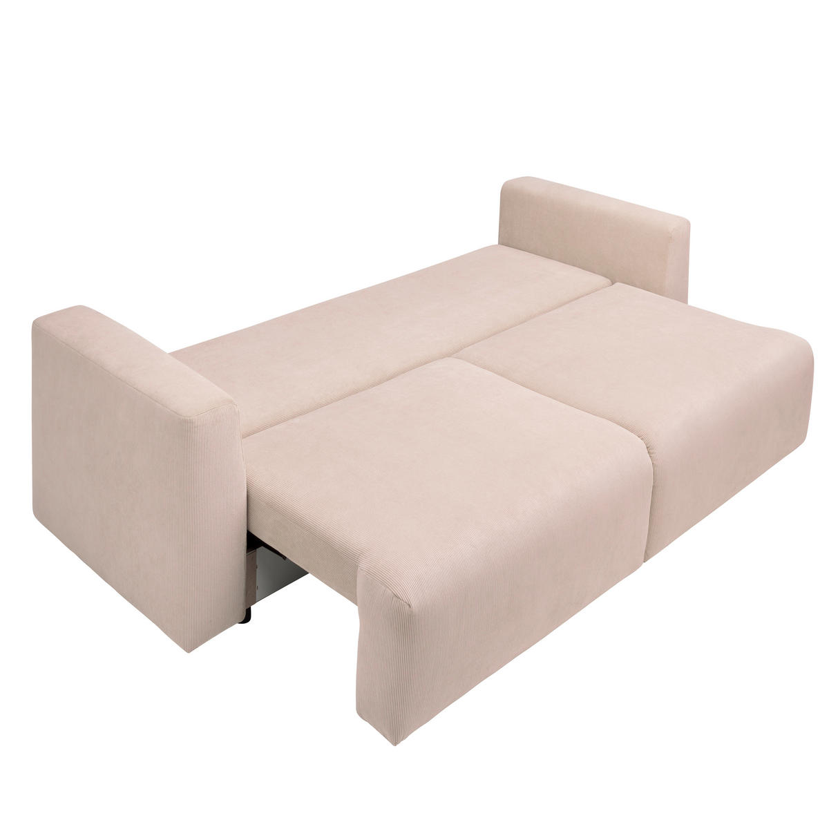 SCHLAFSOFA in Cord Beige  - Beige/Schwarz, Design, Kunststoff/Textil (250/92/105cm) - Carryhome