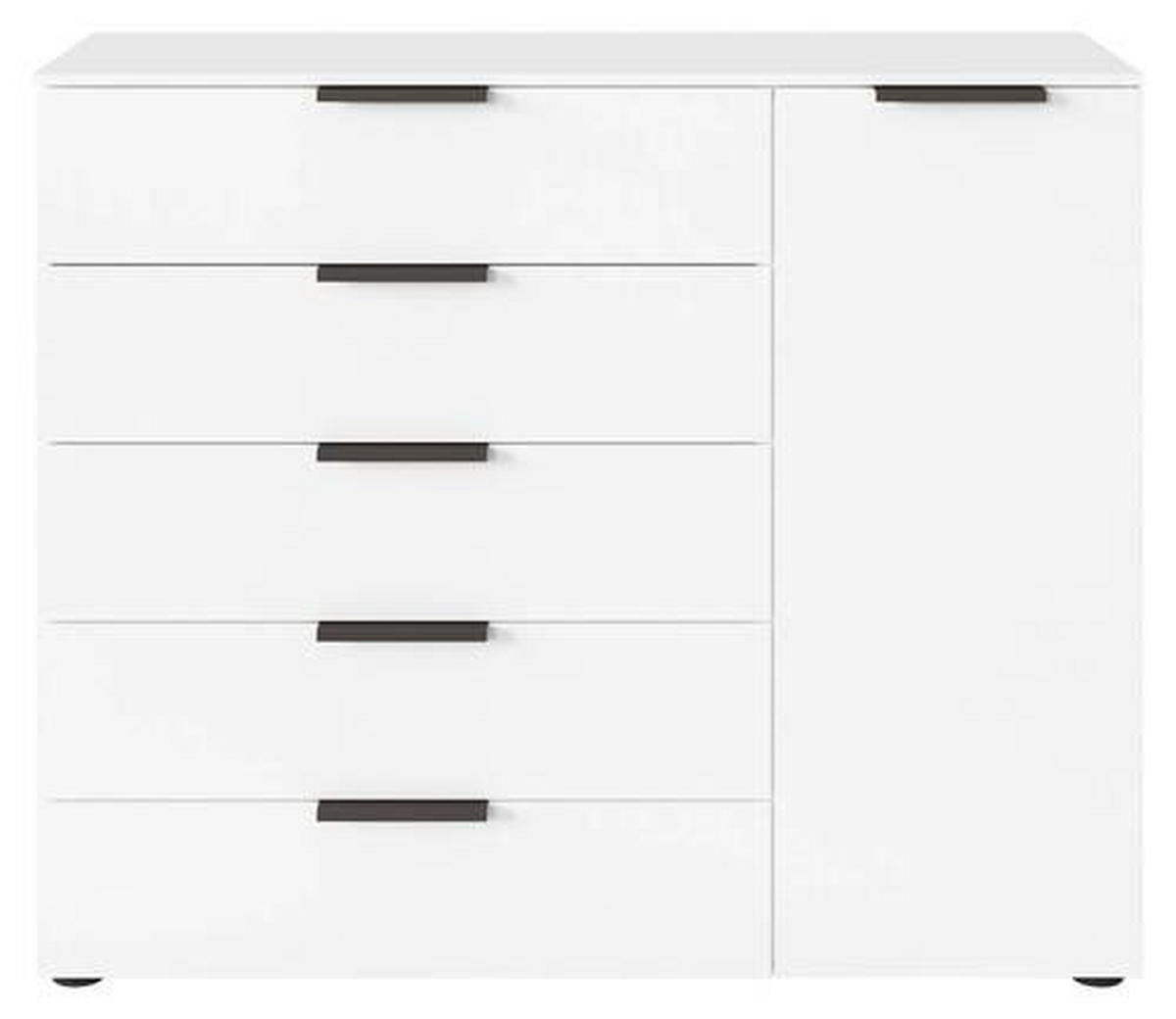 KOMMODE 120/100/42 cm Graphitfarben, Weiss  - Weiss/Graphitfarben, Modern, Holzwerkstoff/Kunststoff (120/100/42cm) - Rauch Möbel
