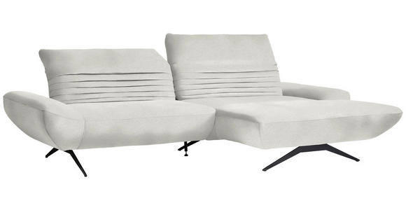 ECKSOFA  in Teddystoff Weiß  280/170-195 cm  - Schwarz/Weiß, Design, Textil/Metall (280/170-195cm) - Dieter Knoll
