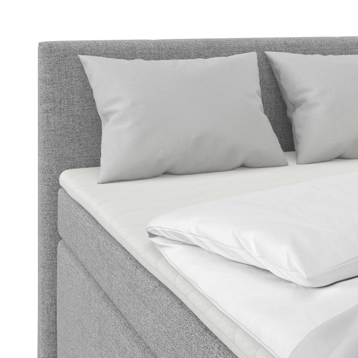 BOXSPRINGBETT 140/200 cm  in Grau  - Alufarben/Grau, Basics, Kunststoff/Textil (140/200cm) - Boxxx