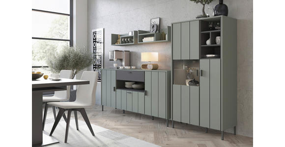 SIDEBOARD SHIRLEY 173,2/84,8/40 cm 1 Schublade(n)  - Schwarz/Grau, Design, Holzwerkstoff/Kunststoff (173,2/84,8/40cm) - Carryhome