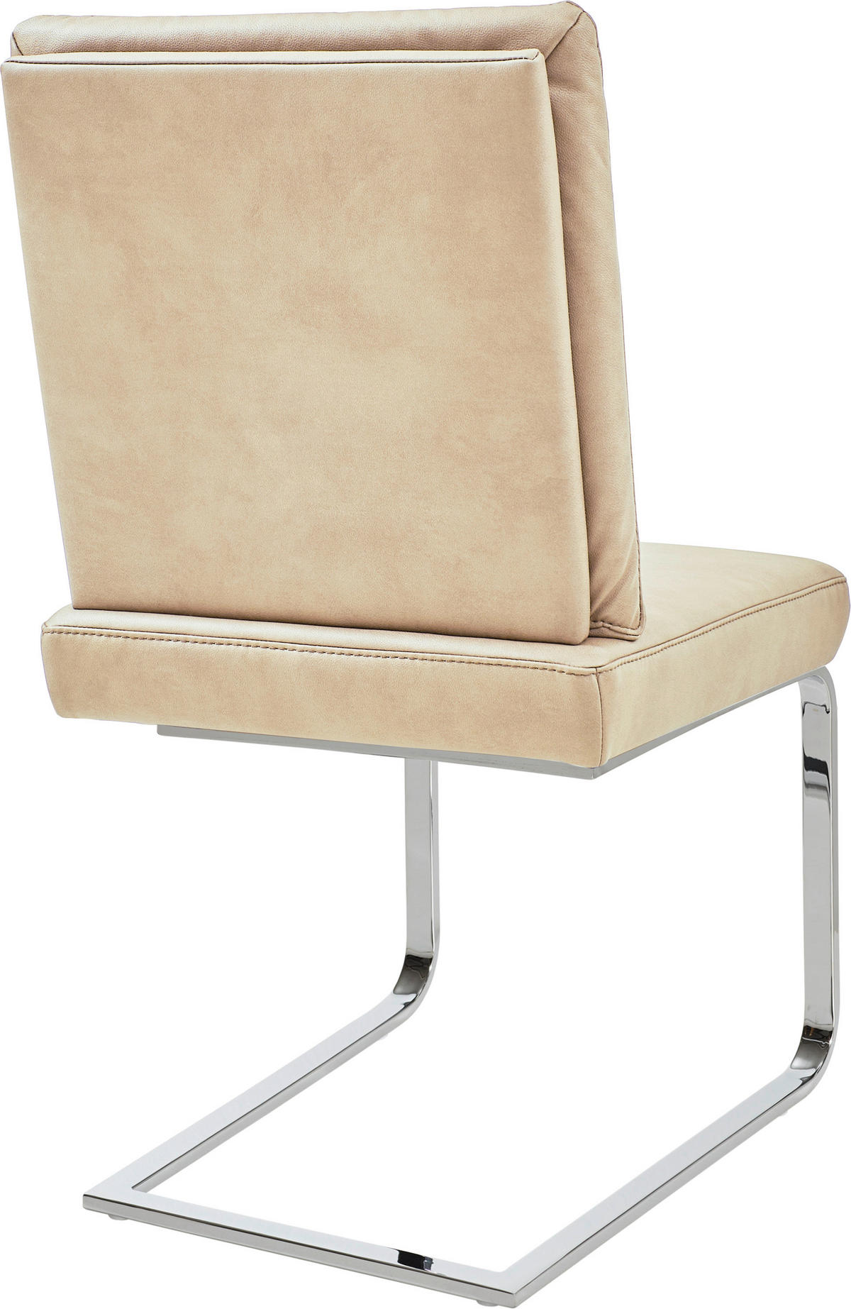 SCHWINGSTUHL  in Stahl Mikrofaser  - Chromfarben/Beige, Design, Textil/Metall (46/92/60cm) - Dieter Knoll
