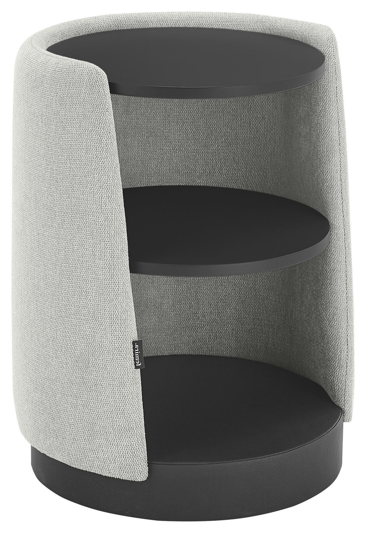 NACHTSCHRANK 48/57,5/48 cm Fichte, Kiefer Sperrholz  - Hellgrau/Schwarz, Design, Holz/Holzwerkstoff (48/57,5/48cm) - Dieter Knoll