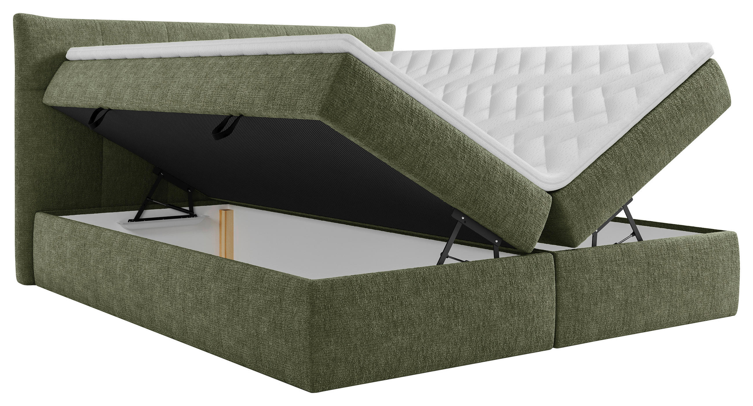 BOXBETT 140/200 cm  in Olivgrün  - Schwarz/Olivgrün, MODERN, Holz/Holzwerkstoff (140/200cm) - Boxxx
