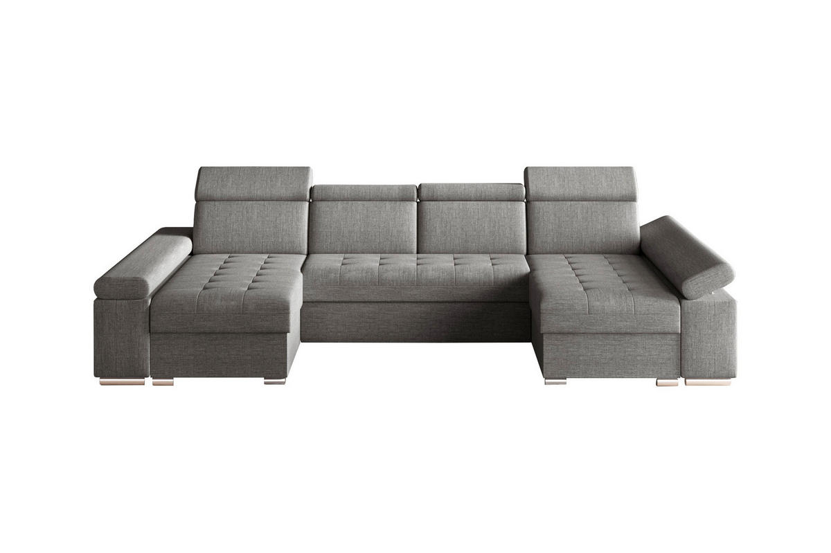 WOHNLANDSCHAFT TORONTO U Grau Webstoff  - Silberfarben/Grau, Design, Textil (168/330/168cm) - MID.YOU