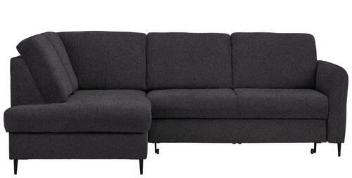 ECKSOFA in Chenille Dunkelbraun  - Dunkelbraun/Schwarz, Modern, Holz/Textil (184/241cm) - Carryhome