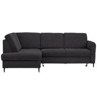 ECKSOFA in Chenille Dunkelbraun  - Dunkelbraun/Schwarz, Modern, Holz/Textil (184/241cm) - Carryhome