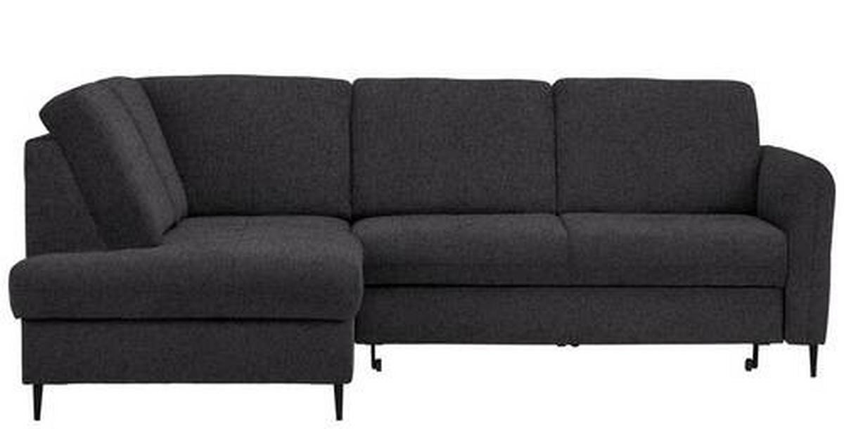 ECKSOFA in Chenille Dunkelbraun  - Dunkelbraun/Schwarz, Modern, Holz/Textil (184/241cm) - Carryhome
