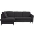 ECKSOFA in Chenille Dunkelbraun  - Dunkelbraun/Schwarz, MODERN, Holz/Textil (184/241cm) - Carryhome