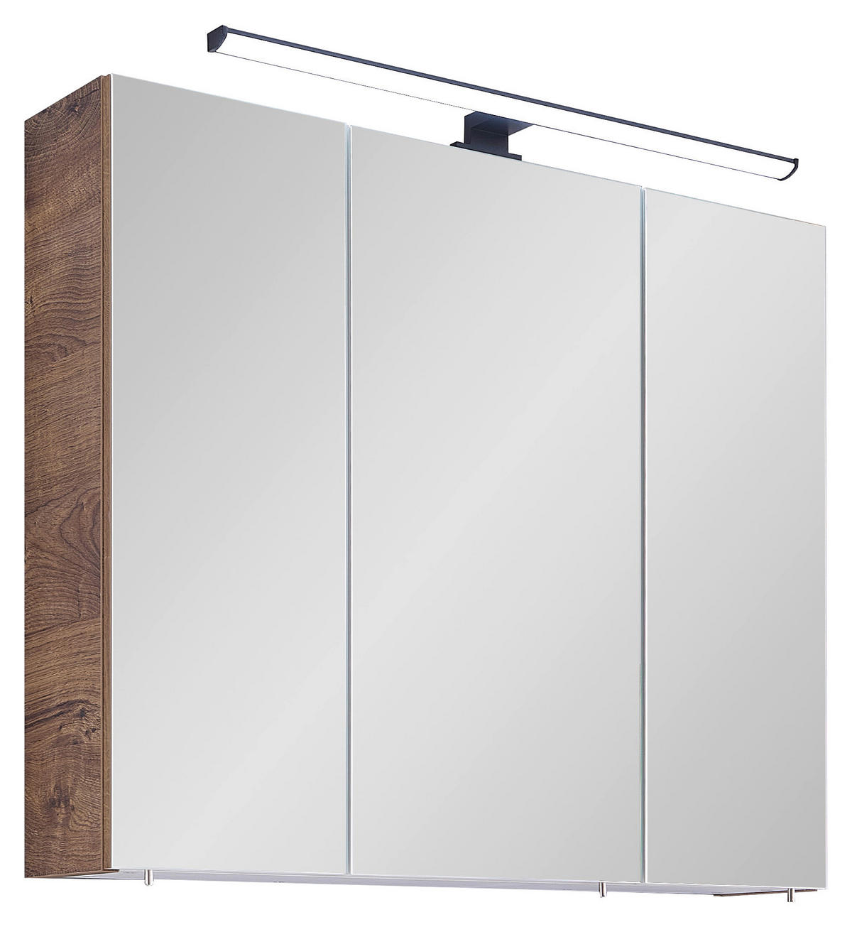 SPEGELSKÅP  - kromfärg/ekfärgad, Design, trämaterial/glas (75/70/20cm) - Xora