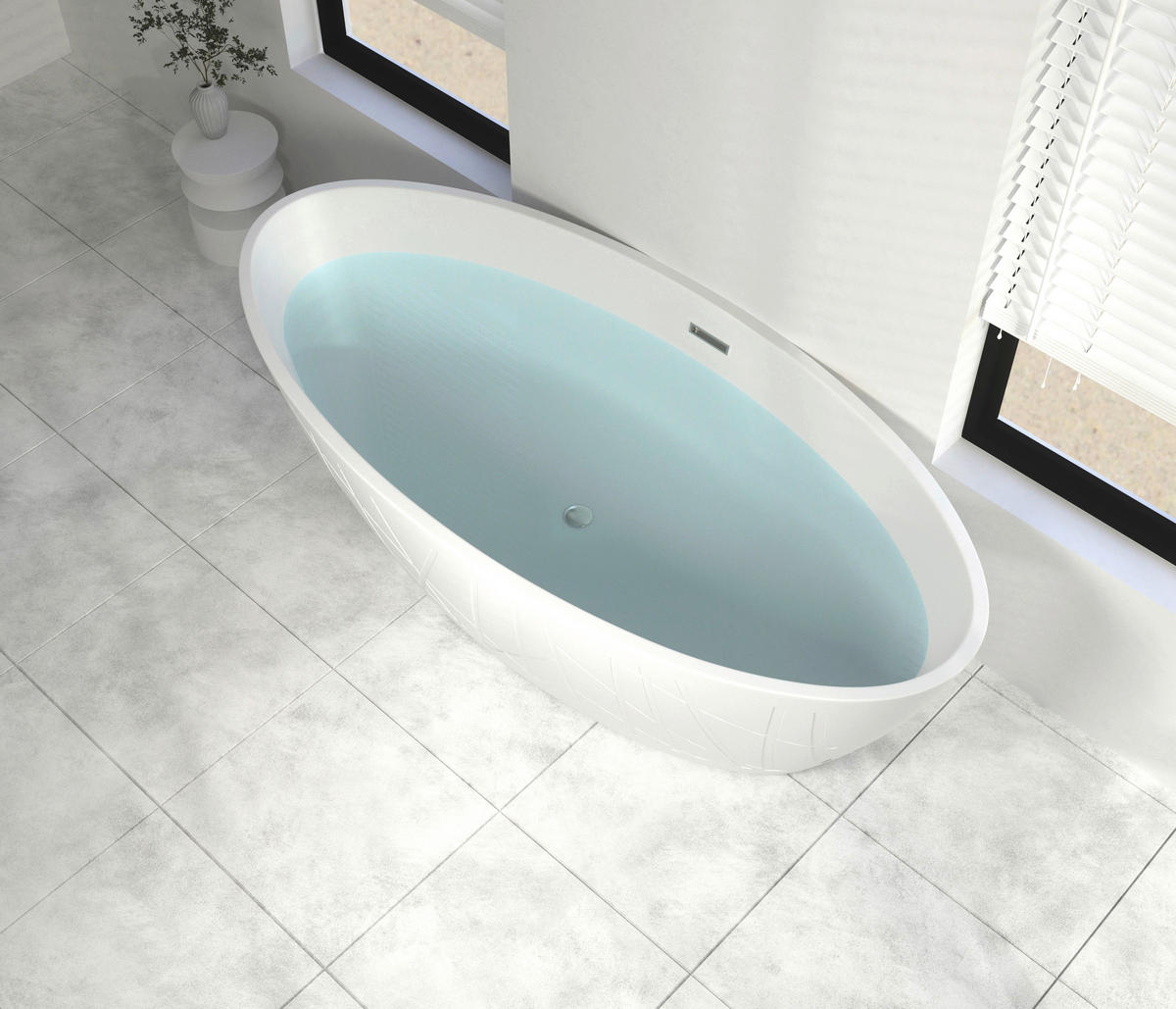 BADEWANNE freistehend  180/78/58 cm  - Weiß, KONVENTIONELL, Kunststoff (180/78/58cm) - Sanotechnik