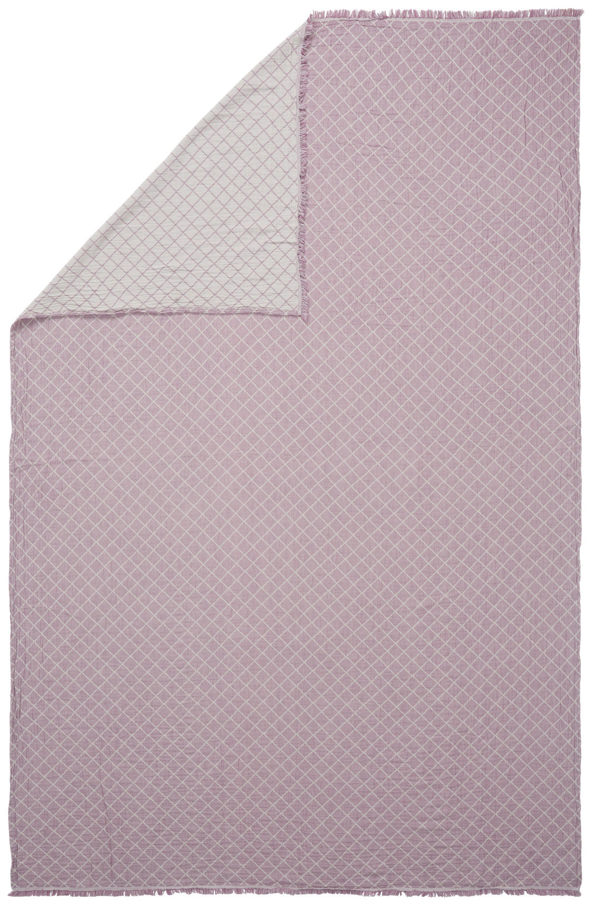 DOMÁCA DEKA, bavlna, 150/200 cm - lila/prírodná farba, Konventionell, textil (150/200cm) - Ambiente