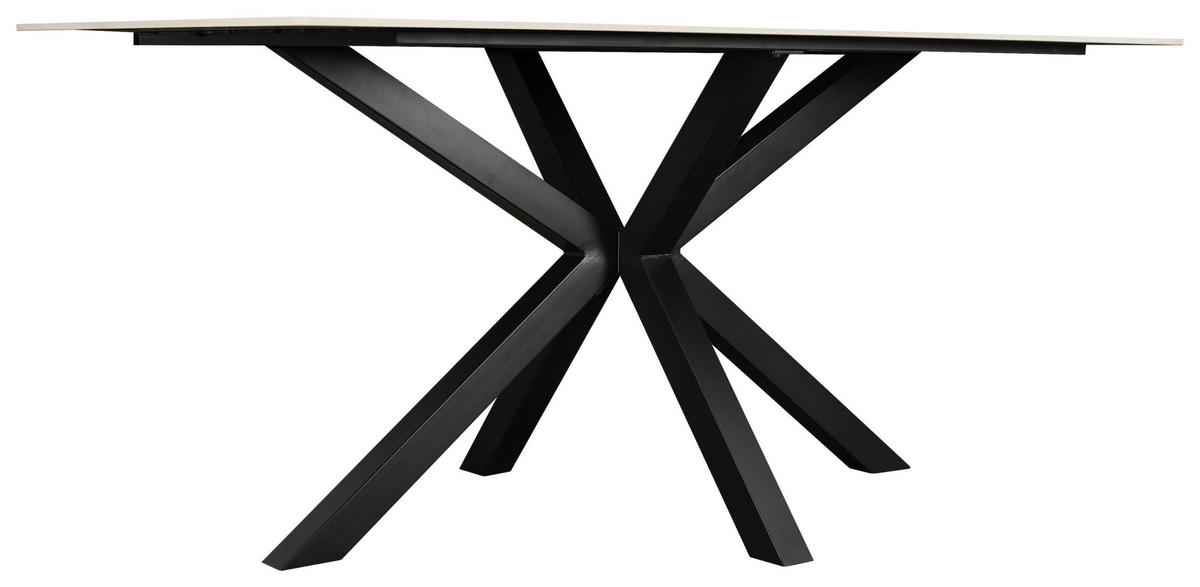 JEDILNA MIZA, črna, bela  - črna/bela, Moderno, kovina/keramika (160/90/76cm) - MID.YOU