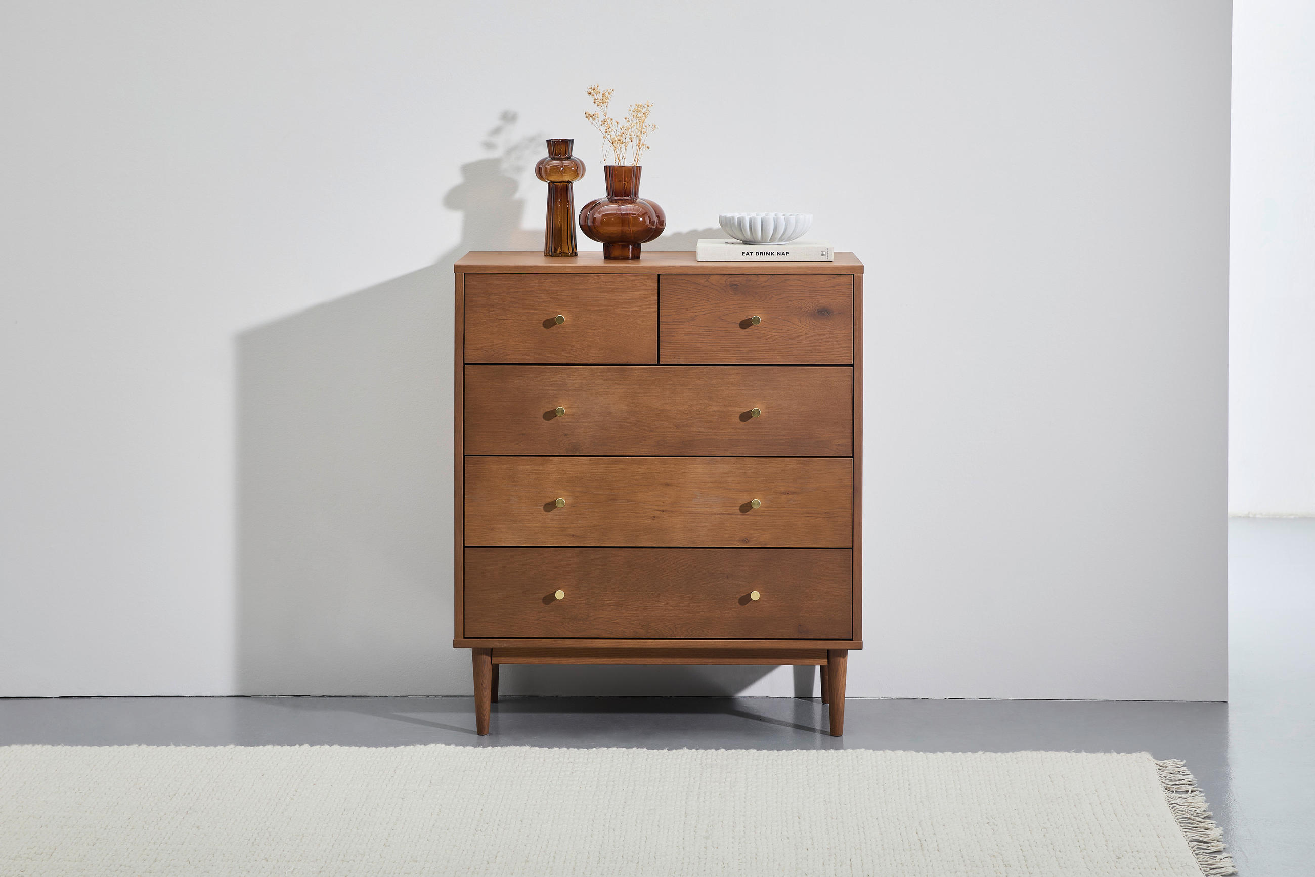 SIDEBOARD 85/99/40 cm  - Goldfarben/Walnussfarben, LIFESTYLE, Holz/Holzwerkstoff (85/99/40cm) - MID.YOU