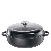 PANVICA NA SMAŽENIE smalt 28/7,5 cm  - priehľadné/čierna, Basics, kov/sklo (28/7,5cm) - KÜCHENPROFI