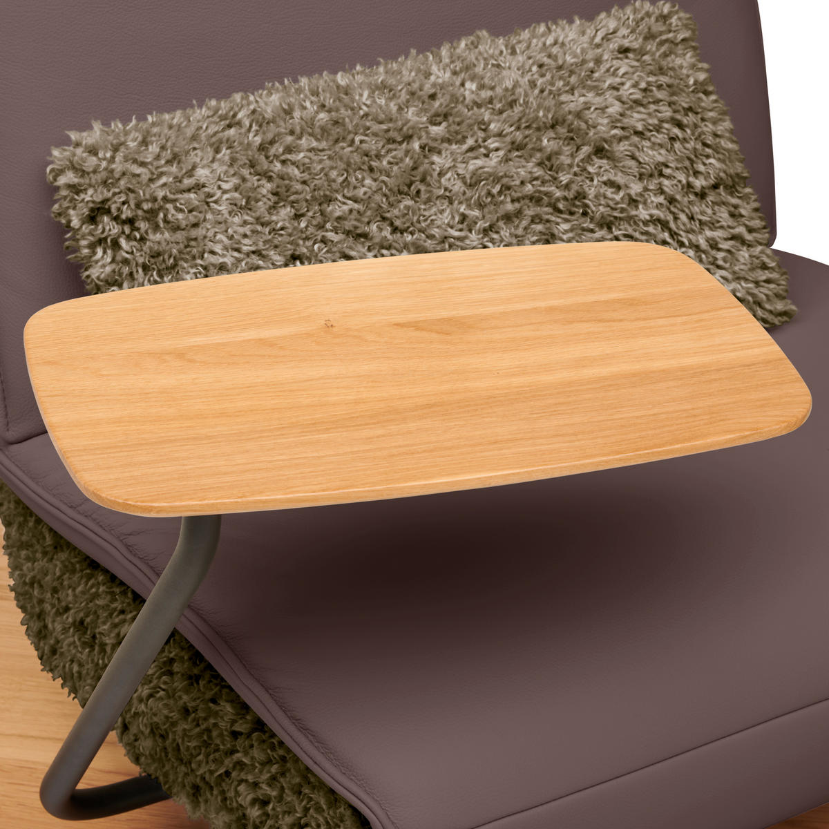 2-SITZER-SOFA  in Hochflor Echtleder Braun, Hellbraun  - Hellbraun/Schwarz, Design, Leder/Holz (240/65/104cm) - Koinor