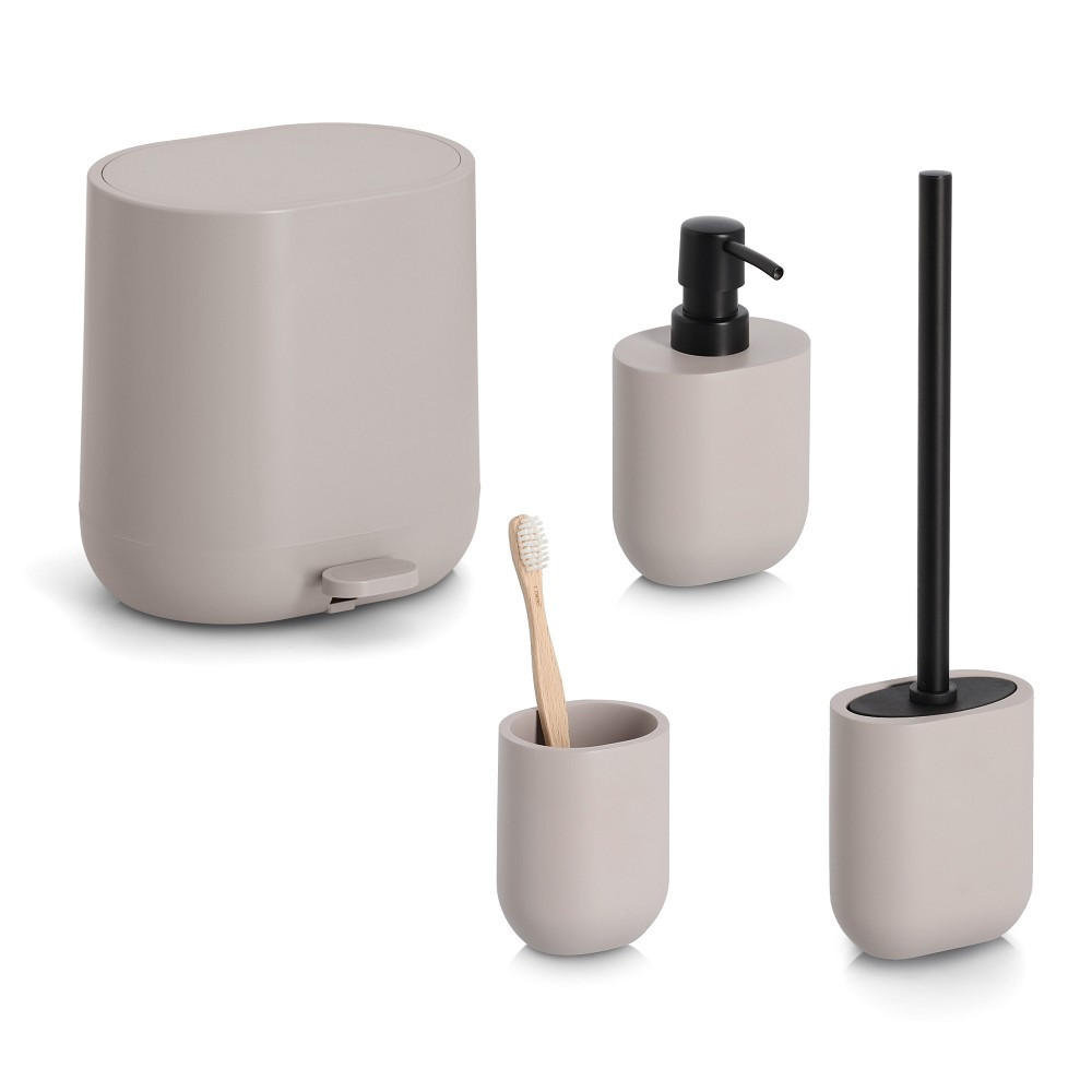 BAD-ACCESSOIRE-SET Kunststoff  - Greige, Basics, Kunststoff (50/35/35cm) - Zeller Present