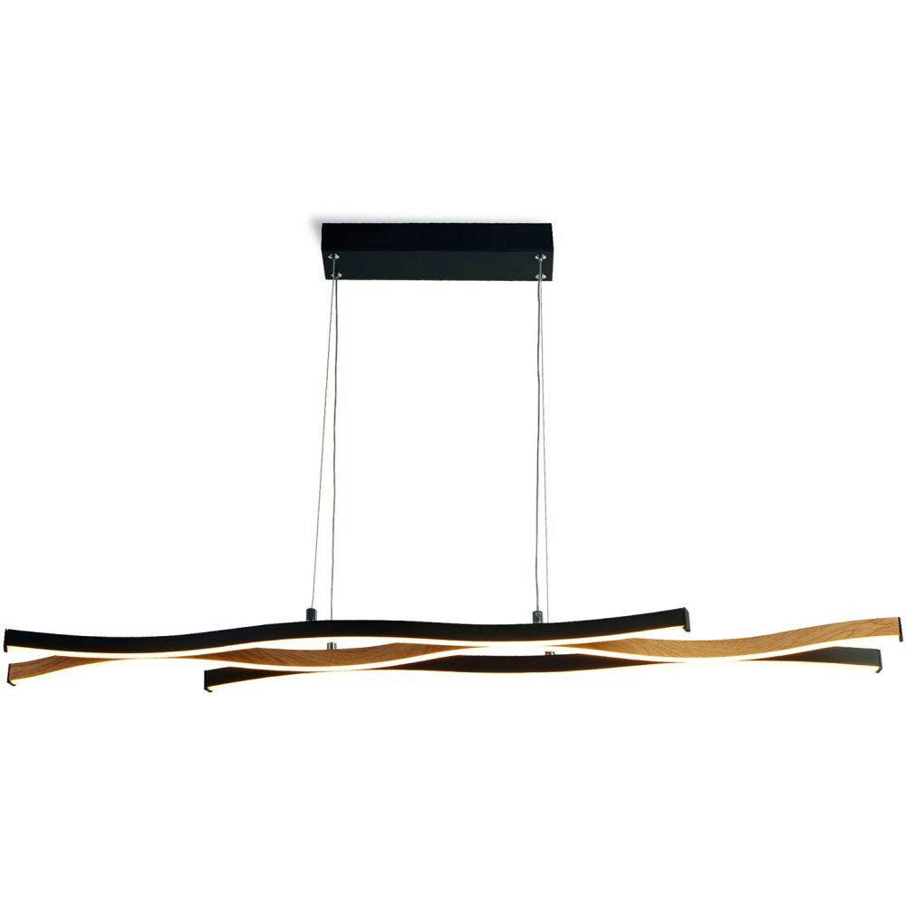 VISEČA LED-SVETILKA  Bloom Swirl /887 lm/3000 K// - črna/naravne barve, Natur, kovina (108/15/150cm)