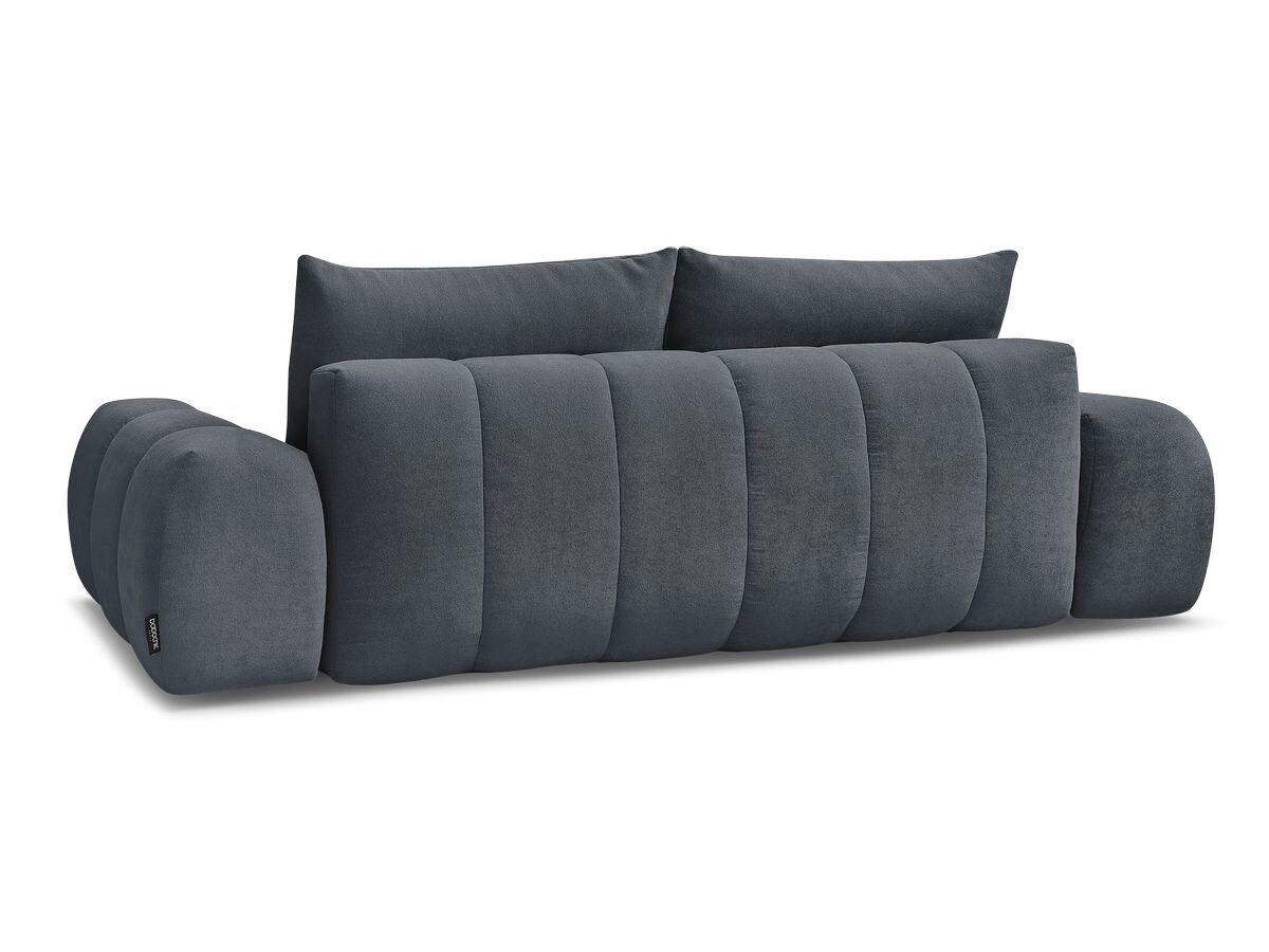 SCHLAFSOFA EVEREST  mit Rücken echt, Armteil links, Armteil rechts Struktur Dunkelblau  - Schwarz/Dunkelblau, MODERN, Kunststoff/Textil (278/90/115cm)
