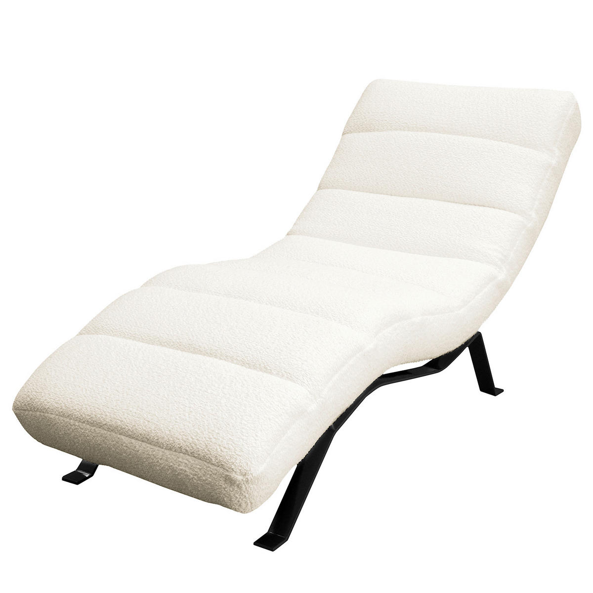 RELAXLIEGE SWING Bouclé Weiß  - Schwarz/Weiß, Design, Textil/Metall (65/65-95/171cm) - Livetastic