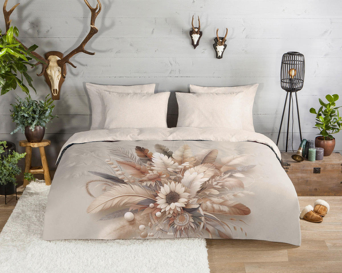 BETTWÄSCHE Good Morning Flanell, Biber 140/200 cm  - Sandfarben/Ecru, Basics, Textil (140/200cm)