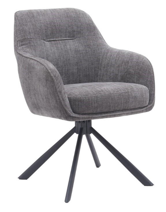 SNURRSTOL  i chenille svart, mörkgrå  - mörkgrå/svart, Design, metall/textil (59/87/65cm) - Niels Andersson