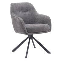 SNURRSTOL  i chenille svart, mörkgrå  - mörkgrå/svart, Design, metall/textil (59/87/65cm) - Niels Andersson
