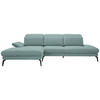 ECKSOFA in Webstoff Türkis  180/289 cm  - Türkis/Schwarz, Design, Textil/Metall (180/289cm) - Stylife
