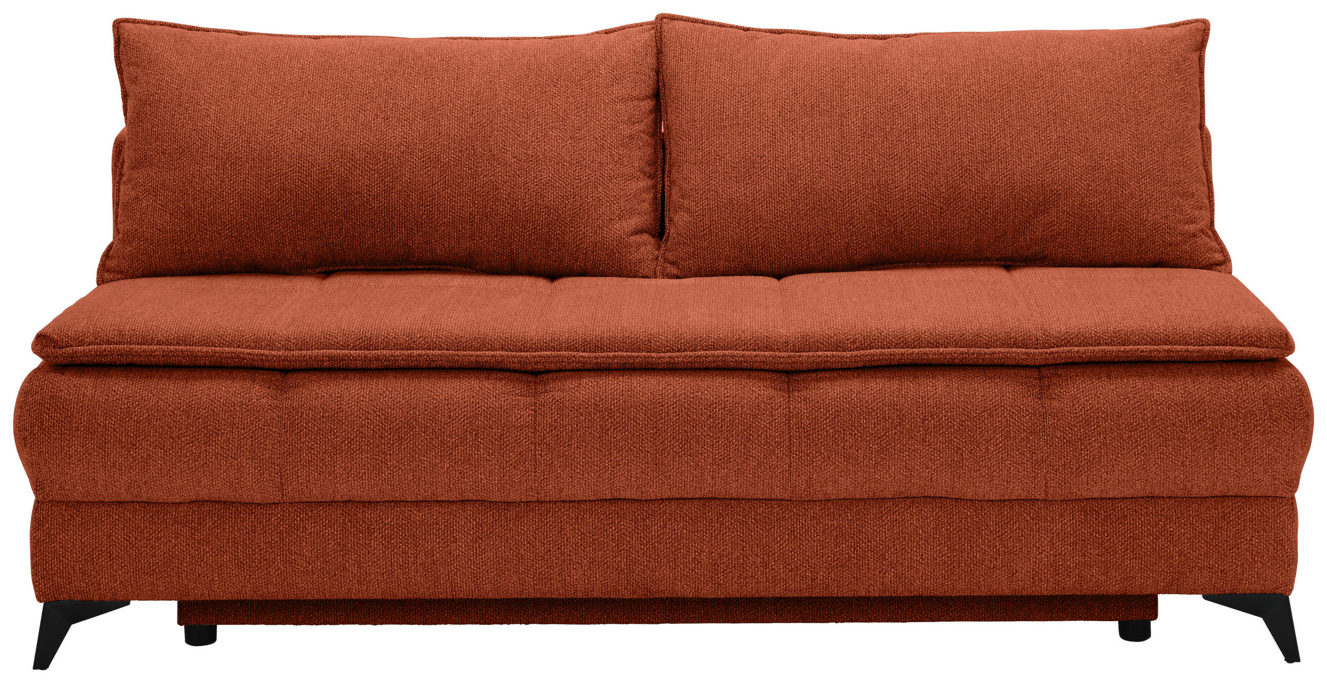 SCHLAFSOFA  mit Flachgewebe Rostfarben  - Rostfarben/Schwarz, Design, Textil/Metall (197/95/92cm) - Stylife