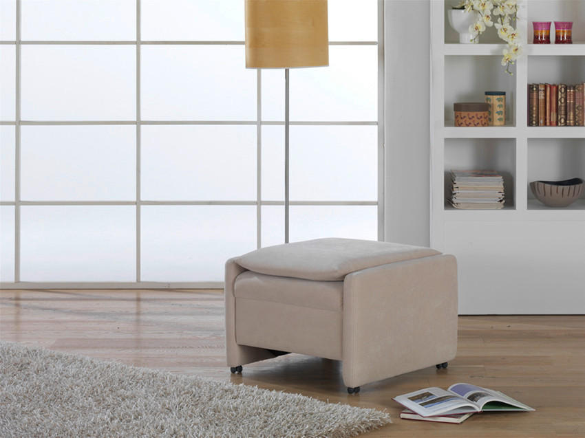 HOCKER in Leder Schlammfarben  - Schlammfarben/Schwarz, Konventionell, Leder/Kunststoff (72/50/80cm) - Himolla