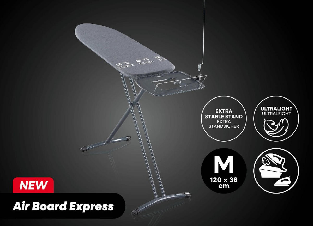 BÜGELBRETT   - Schwarz, KONVENTIONELL, Metall (153/49/76-100cm) - Leifheit