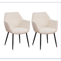 SADA STOLIČIEK S PODRÚČKAMI 2 kus - čierna/biela, Modern, kov/textil (61/84/59,5cm) - MID.YOU