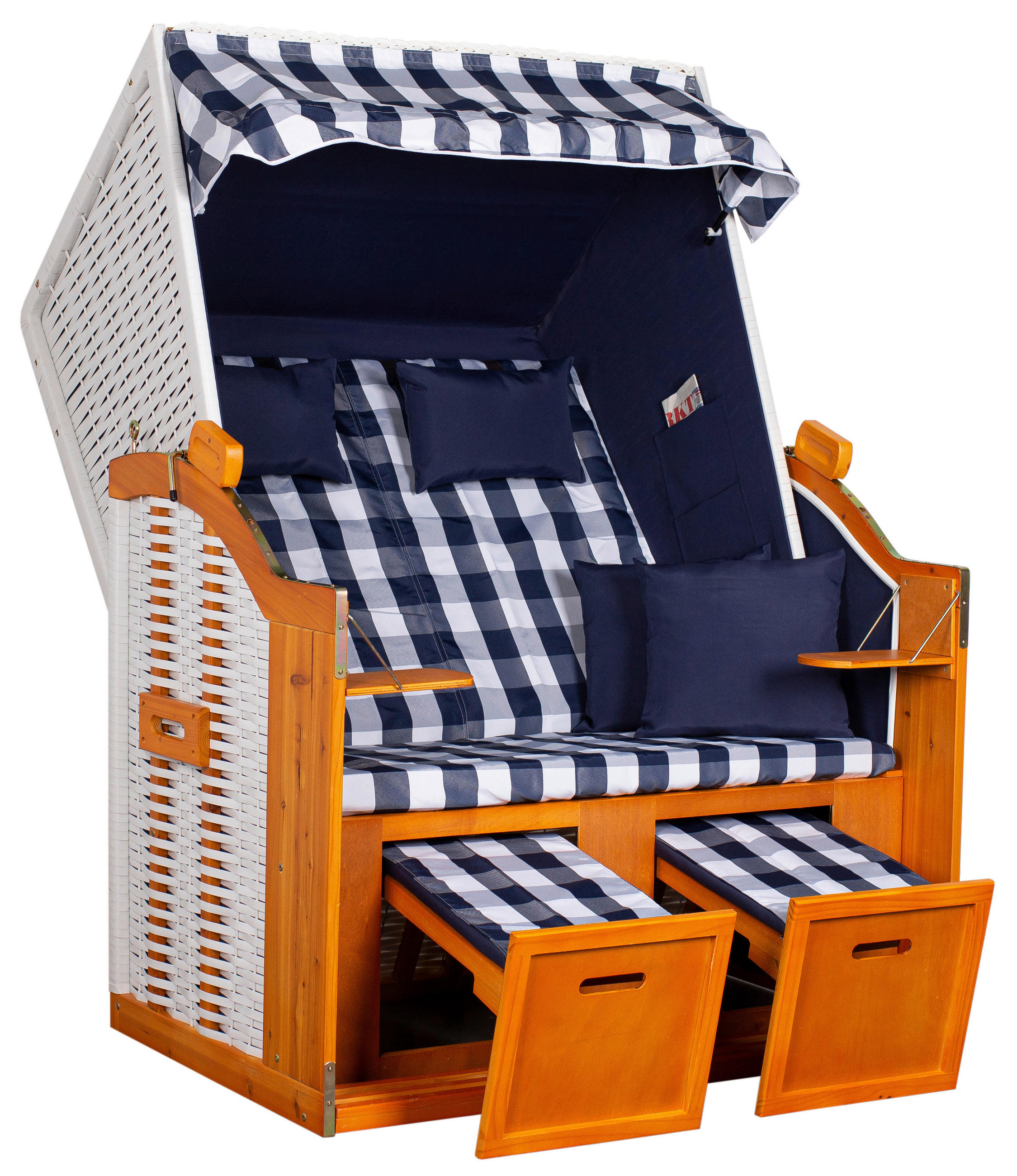 STRANDKORB 160/160/80 cm  - Weiss, Basics, Holz (160/160/80cm)