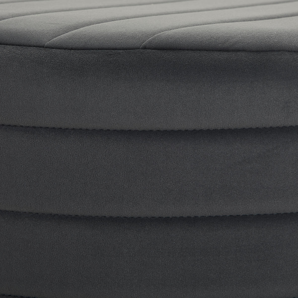 HOCKERBANK 50/50/44/44/50/50 cm Samt Dunkelgrau  - Dunkelgrau/Schwarz, Design, Textil (50/50/44/44/50/50cm) - MID.YOU