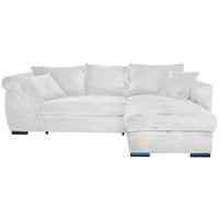 ECKSOFA Hellgrau Cord  - Hellgrau/Schwarz, KONVENTIONELL, Textil/Metall (258/168cm) - Carryhome