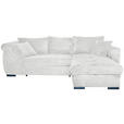 ECKSOFA Hellgrau Cord - Hellgrau/Schwarz, KONVENTIONELL, Textil/Metall (258/168cm) - Carryhome