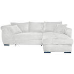 ECKSOFA Hellgrau Cord  - Hellgrau/Schwarz, KONVENTIONELL, Textil/Metall (258/168cm) - Carryhome