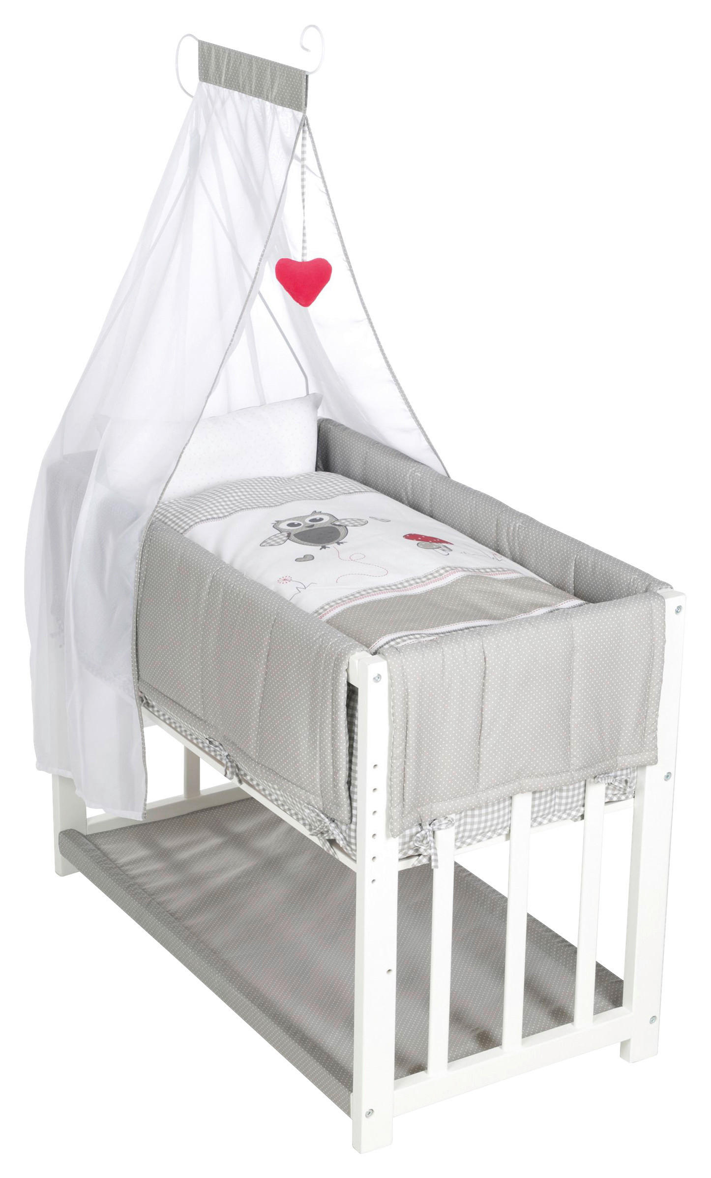 STUBENWAGEN-KOMPLETTSET roba Adam & Eule  Weiß  - Rot/Weiß, Basics, Holzwerkstoff/Textil (95/76/74,5cm) - Roba